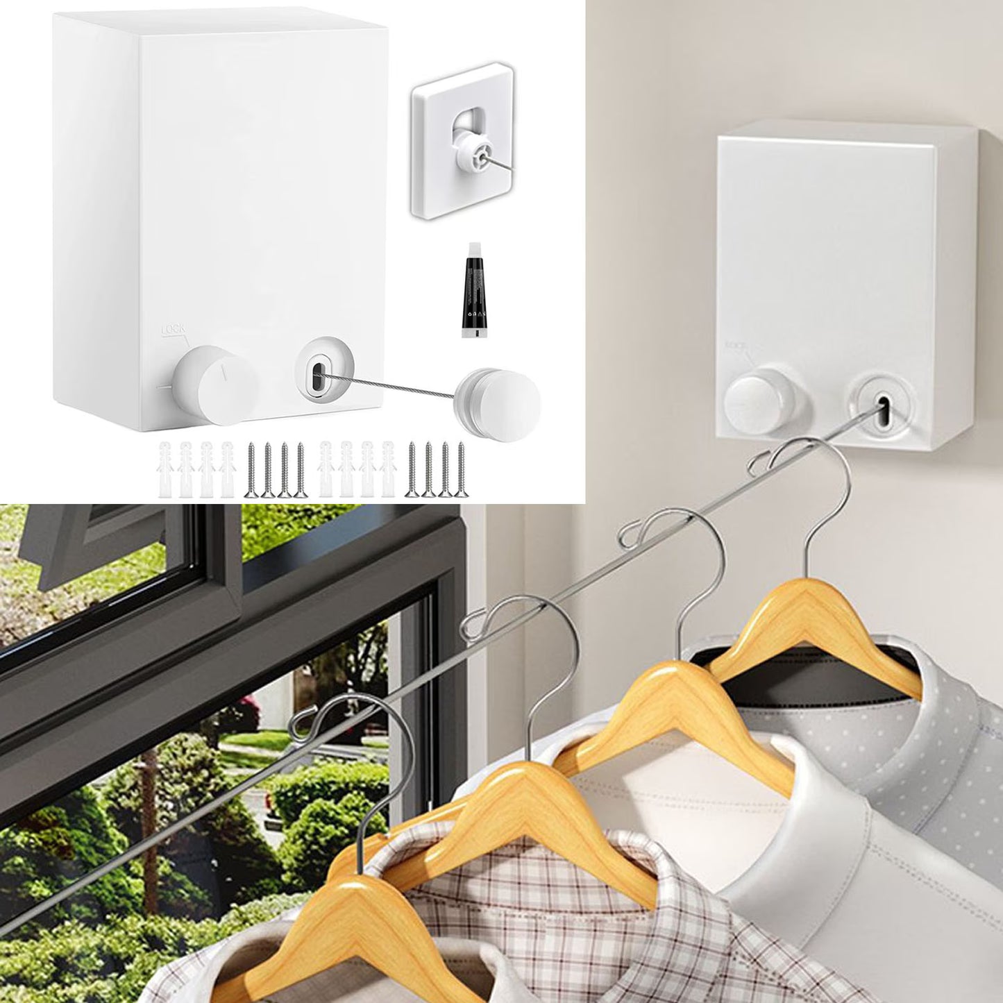Telescopic Clothesline Clothes Drying Rope