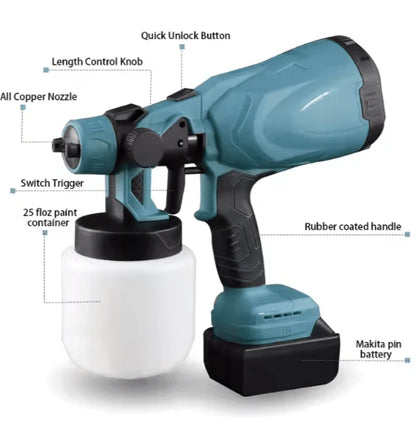 Portable Paint Sprayer Cordless – Electric Spray Gun for Walls, Furniture & DIY Projects